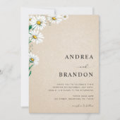 Beige Watercolor Daisy Wildblume QR Code Wedding Einladung (Vorderseite)