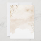 Beige Watercolor Gold Cross Erste heilige Kommune Einladung (Rückseite)