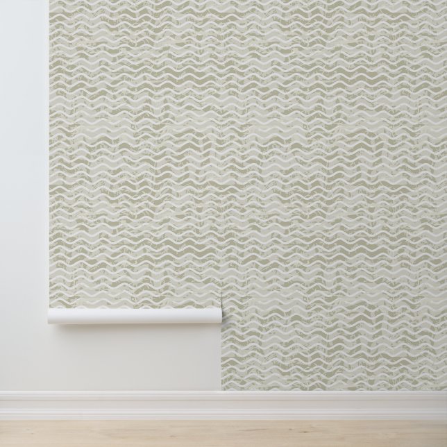 Beige Wavy Design Tapete (Anwendung)