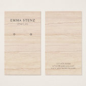 Beige Wavy Marbour Muster Earring Display Card (Vorne & Hinten)