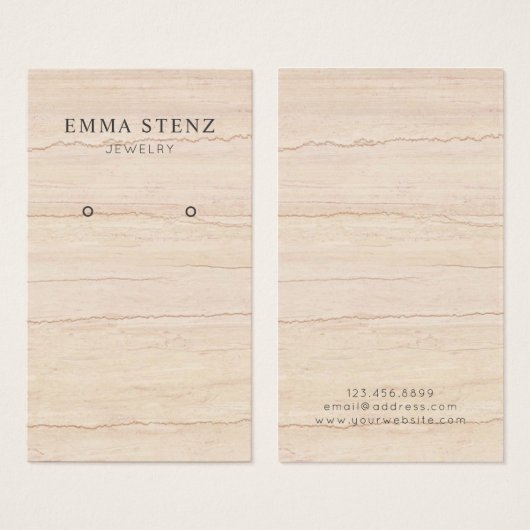 Beige Wavy Marbour Muster Earring Display Card (Vorne & Hinten)