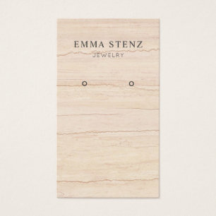 Beige Wavy Marbour Muster Earring Display Card
