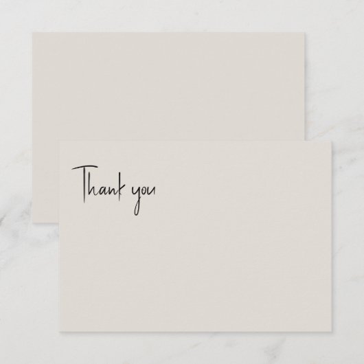 Beige Wedding Blank Dankeskarte (Vorne/Hinten)