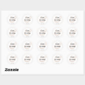 Beige Wedding Classic Round Sticker (Blatt)