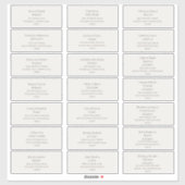 Beige Wedding Guest Address Labels (Blatt)