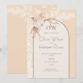 beige wedding invitation  einladung (Vorne/Hinten)
