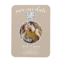 Beige Wedding Ring Bling Foto Save the Date