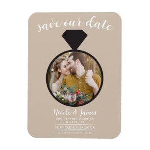 Beige Wedding Ring Foto Save the Date Magnet