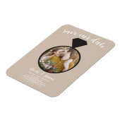 Beige Wedding Ring Foto Save the Date Magnet (Linke Seite)