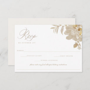 Beige Wedding RSVP Lebensmittelallergie