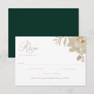Beige Wedding RSVP Lebensmittelallergie Karte