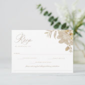 Beige Wedding RSVP Lebensmittelallergie Karte (Stehend Vorderseite)