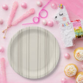 Beige weich gestreifte Papierplatten Pappteller (Party)