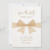 Beige weiche, braune Bughochzeit Save The Date (Vorderseite)