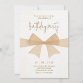 Beige weiche Bronzegeburt Einladung (Vorderseite)