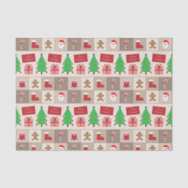 Beige Weihnachts-Muster Tissue Paper Seidenpapier