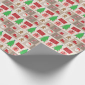 Beige Weihnachtsmuster Wrapping Paper Geschenkpapier (Ecke)