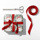 Beige Weihnachtspapier Mr. & Mrs. Claus Geschenkpapier
