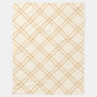 Beige Weiß Diagonal Kariertes Druckdesign Fleecedecke