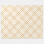 Beige Weiß Diagonal Kariertes Druckdesign Fleecedecke (Vorderseite (Horizontal))