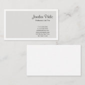 Beige Weiß Elegant Moderne Sleek Beruflich Visitenkarte (Vorne/Hinten)