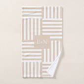 Beige weiß gestreifte Badezimmer Hochzeitscouch Badhandtuch Set (Handtuch)