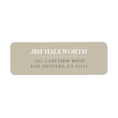 Beige Weiß & Grau Moderne Rücksendeadresse (Vorne)