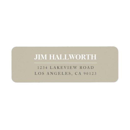 Beige Weiß & Grau Moderne Rücksendeadresse (Vorne)