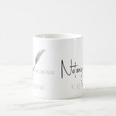 Beige & Weiß Moderne Minimalistische Notare Kaffeetasse (Mittel)