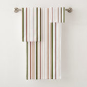 Beige weiße grüne Badezimmer Küste Badhandtuch Set (Insitu)