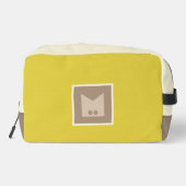 Beige, weiße Kosmetiktüte Waschbeutel (Rückseite)