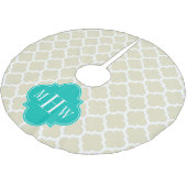 Beige weiße LG Zickzack Aquamarine Bezeichnung Mon Polyester Weihnachtsbaumdecke (Schrägansicht)