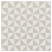 Beige weiße, moderne Dreiecke Muster Stoff (Nahaufnahme)