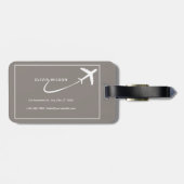 Beige weiße Personalisierte Bezeichnung Gepäckanhä Gepäckanhänger (Rückseite horizontal)