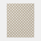 Beige-weiße Pfoten-Muster Fleecedecke (Vorderseite)