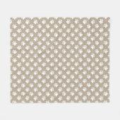 Beige-weiße Pfoten-Muster Fleecedecke (Vorderseite (Horizontal))