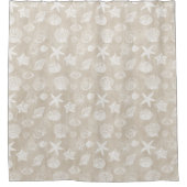 Beige weiße Strand-SahneMuscheln Duschvorhang (Vorderseite)