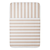 Beige weiße Streifen Badematte (Vorderseite Vertikal)