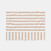 Beige weiße Streifen Fleecedecke (Vorderseite (Horizontal))