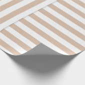 Beige weiße Streifen Geschenkpapier (Ecke)