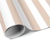 Beige weiße Streifen Geschenkpapier (Rolleneckpunkt)