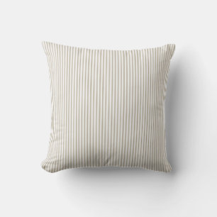 Beige-weiße Ticking-Streifen  Kissen