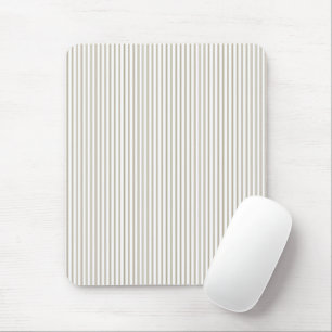 Beige-weiße Ticking-Streifen Mousepad