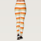 Beige, weiße und orange Streifen Leggings (Rückseite)