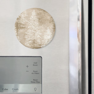 Beige Weiße Weihnachtsbäume Magnet