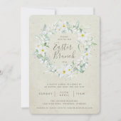 Beige + Weißer Blumengarten Osterbrunch Einladung (Vorderseite)