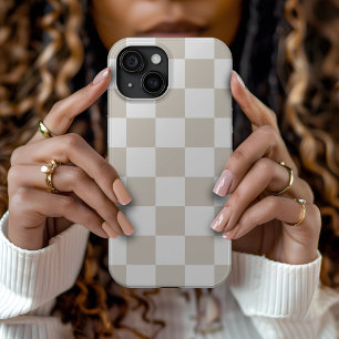 Beige-weißer Retro-Karostil Case-Mate iPhone Hülle
