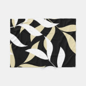 Beige-weißes Blattmuster Fleecedecke (Vorderseite (Horizontal))