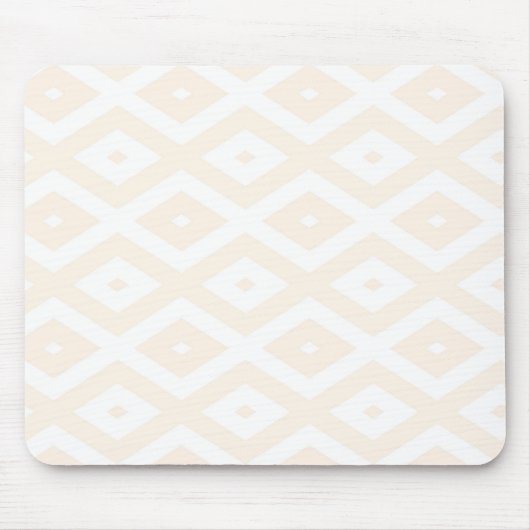 Beige-weißes Diamantmuster Mousepad (Vorne)