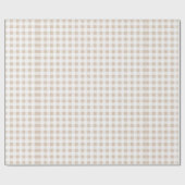 Beige weißes Gingham-Muster Geschenkpapier (Flach)